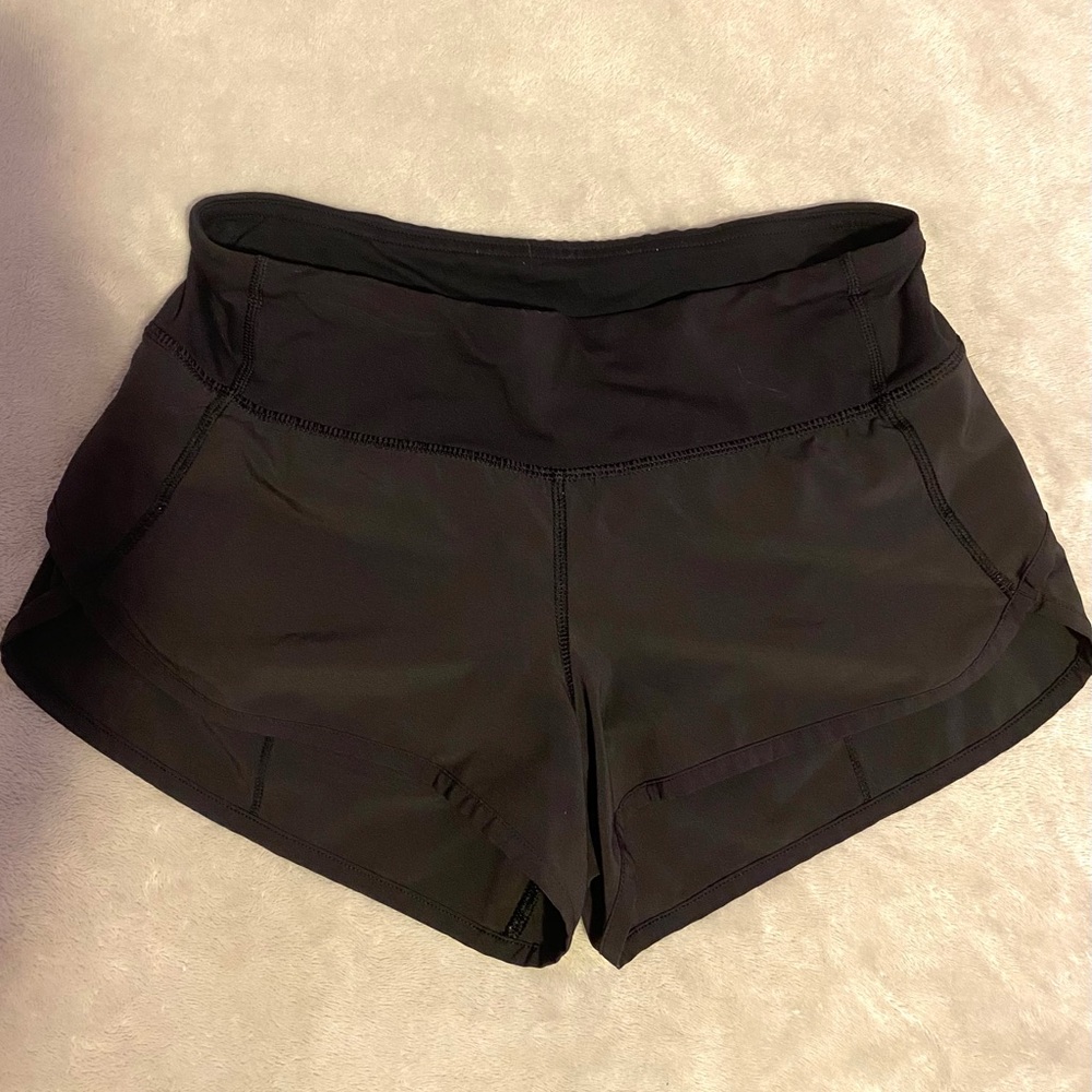 lululemon black speed-up shorts size 2